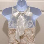 B Darlin B. Darlin White Lace And Nude Sleeveless High Neck Dress Photo 6