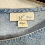 J Jill L Denim Bell Sleeve Chambray Top Lightweight Tencel Boho Minimalist Blue Size L Photo 4