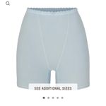 SKIMS  lace Pointelle high rise Boxer shorts in sky blue NEW 3X Photo 1