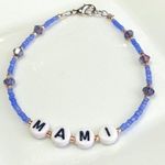 MAMI Bracelet Periwinkle & Golden Seed Beads & Purple Crystals Photo 0