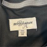 Betsy and Adam Off Shoulder Black Satin Bodycon Sheath Dress Size 14 Photo 6