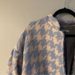 FATE. Houndstooth Jacket Blue and Beige Button Front Photo 2