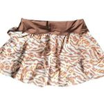Aerie Brown and Orange Patterned Ruffle Skort Photo 4