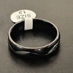 6mm black titanium steel men engagement ring size 12 Photo 6