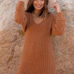 ✨ Dijon Fluffy Sweater Dress✨ Tan Size L Photo 0
