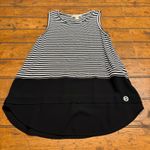 Michael Kors Striped Black White Sleeveless Top Tunic Hi Lo Size M Photo 0
