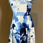 Elegant Blue and White Halter Dress Size M Photo 0
