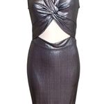 Privy shiny glittery metallic gunmetal liquid silver dress size Large Photo 0