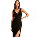 Abercrombie & Fitch Plunge V-Neck Midi Dress black Sz S petite Photo 2
