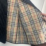 Burberry London QUILTED JACKET WOMENS Small BLACK Button Nova Double Breast Photo 7