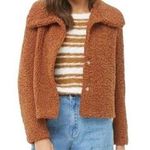 Forever 21 Contemporary Brown Tan Teddy Jacket Collared Coat Size Large Photo 0