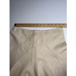 Derek Lam  10 Crosby Leather Mini Flare‎ Skirt Cream Beige Size 2 Raw Hem Photo 2