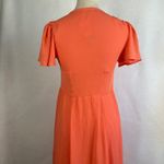 Abercrombie & Fitch New Abercrombie Fitch Angel Coral Flutter Sleeve Wrap Midi Dress Small Party Photo 7