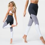 Onzie  Womens High‎ Rise Colorblock Track Leggings Slate Gray Combo Size XS Photo 1