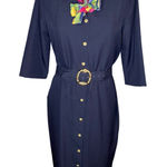 Suit dress kitten bow navy wide belt Blue Size 12 Photo 0