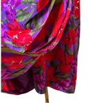 Vintage I.Magnin Pink Purple Red Green Floral Silk V Photo 5