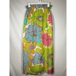 LAROQUE Floral Colorful Summer Maxi Skirt Bright Elastic Waist Preppy Small Pink Photo 1