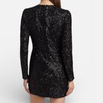 frame denim NWT FRAME Sequin Embellished Long Sleeve Mini Dress – Black – Size Small Photo 2