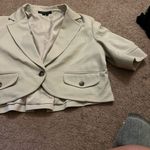 Theory  beige cropped style blazer L Photo 2