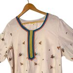 Indo by Mustard BOHO Chic Tunic Top Swim Cover Up Dress Size 6 Resortwear Ethnic White Photo 6