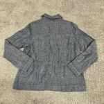 J Jill Love Linen Shirt Women Medium Tall LS Blue Chambray Cinch Tie Waist Top Photo 3