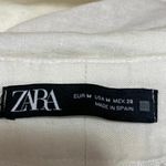 ZARA Women's White Pleated High Waisted Straight Casual Mini Shorts Size M Photo 3