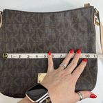 Michael Kors Crossbody Jet Set Large Brown Monogram Travel Logo Messenger Bag Photo 12
