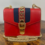 Gucci Sylvie Red Leather Chain Shoulder Bag Mini Photo 0
