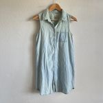 Madewell NWOT  Light Blue Chambray Sleeveless Denim Shirt Dress Cowgirl Womens XS Photo 2