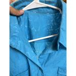 Allison Daley Cute  Shirt Womens Teal Shiny Sheer Collared Button Up Top-Size 2xl Photo 1