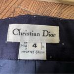 Christian Dior Vintage  Navy Blue White Dot Pencil Mini Skirt Size‎ 4 Photo 4
