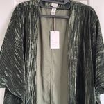 A New Day Forest Green Textured Short Sleeve Shrug Photo 1