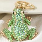 🪩4/$20!! Frog Green and Gold Bling Keychain / Purse Charm NWT 🪩4/$20!! Photo 1