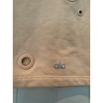 Alo Yoga ALO‎ Yoga Distressed Sweatshirt Peach Pink Cropped Pullover Top Athleisure Photo 3