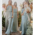 Show Me Your Mumu  Bridesmaid Heather Halter Dress in Silver Sage Crisp Size XXL Photo 3