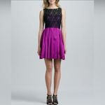 Aidan by Aidan Mattox Sleeveless Fit Flare Black Lace Mini Dress Fuschia Pink 4 Pink Photo 1