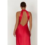 Meshki ✨ CLAIRE SATIN DRAPE BACK MAXI SZ XL DRESS WITH SPLIT✨ Photo 3