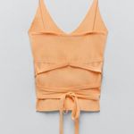 ZARA Strappy Knit Orange Top Photo 2