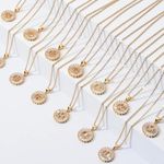 Gold Initial Crystal Sparkly Pendant Necklace A Photo 4