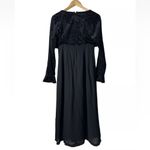 Vintage Black Whimsigoth Dress Bell Sleeve Velvet Goth Vampire Witchy Medium Photo 6