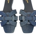 Saint Laurent YSL Tribute Mule Flat Sandal in Denim Deep Navy Jean Size 40 Photo 5
