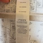 Chico's Chico’s White Boho Embroidered Poncho Caftan Top w/ Brass Beaded Trim S/M Photo 3