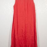 Terzo Millennio Red Linen Italian Midi Dress Size Medium Photo 6