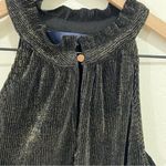 Rachel Rachel Roy Women's Metallic Pleated Blouse Tank Top Size Medium New Black Photo 5