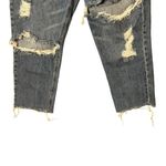 American Eagle Old Navy High Rise Slouchy Straight Jeans Womens Size 14 Distressed Raw Hem Boho Photo 4