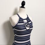 Wishful park Ribbed Stripe Key Hole Sleeveless Tank NWT Juniors Small Racerback Photo 2