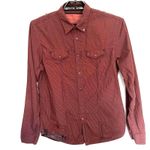 Guess  Y2K Grunge Womens Shirt Sz L Red Studs Glass Snap Country Plaid  Rodeo Photo 0