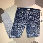 MOTHER Denim New Mother Looker Ankle Zip Skinny Jean Ombré Denim Magical Flowers Art Deco Y2K Photo 5