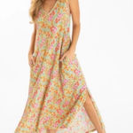 Natural Life  Hangout Floral Cotton Knit Sleeveless Maxi Dress Size L / XL Photo 0