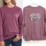 Ivory Ella  Lilac Lavender Purple Double Sided Pocket Long Sleeve Graphic Tee S Photo 1